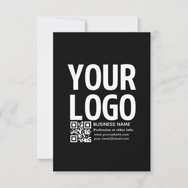 Carte De Remerciements Votre logo avec code QR et texte modifiables  (Devant)
