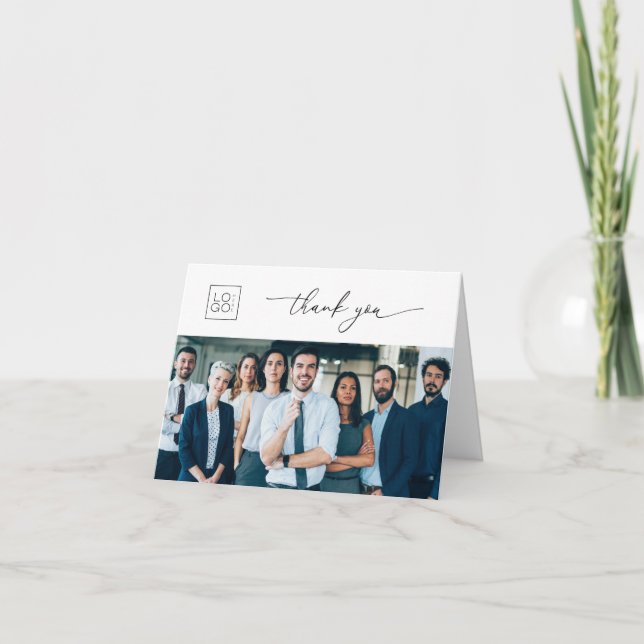 Carte De Remerciements Votre logo ici Photo personnalisée Entreprise (Devant)