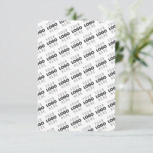 Carte De Remerciements Votre logo simple motif diagonal répétitif