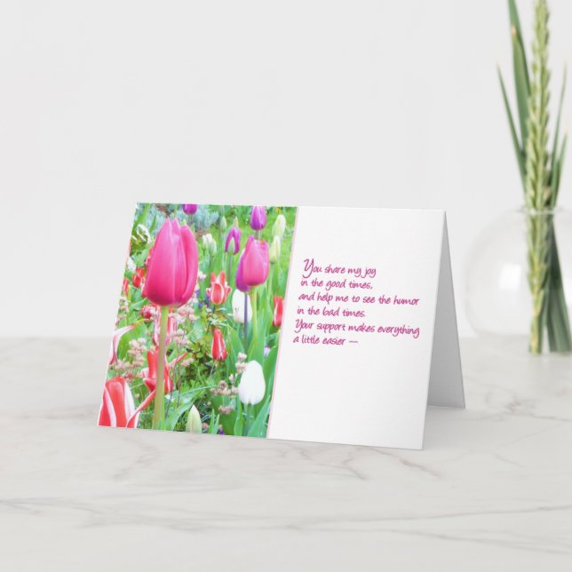 Carte De Remerciements Votre soutien rend tout un peu plus facile... (Devant)