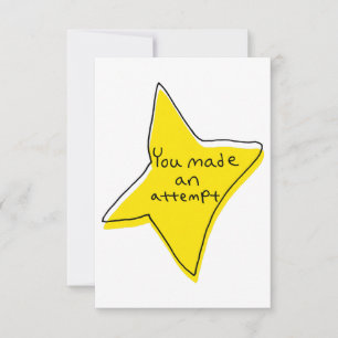 Carte De Remerciements Vous avez fait une tentative - Étoile jaune