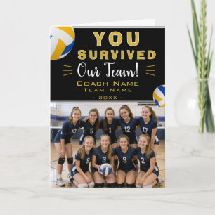 Carte De Remerciements Vous avez survécu à notre entraîneur de volley-bal