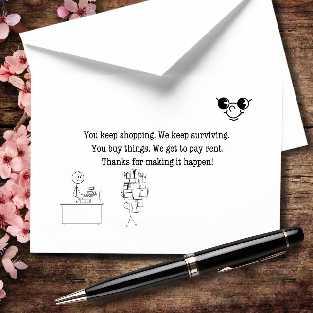 Carte De Remerciements Vous Continuez à Acheter Nous Continuons à Survivr (The thank-you card every small business owner secretly understands.)