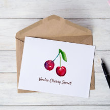 Vous êtes Cherry Sweet Aquarelle Fruit Rouge et Bl
