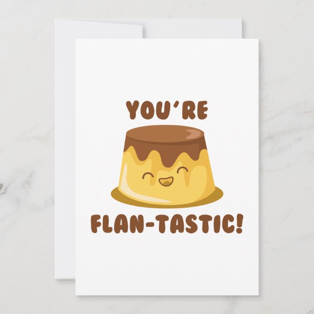 Carte De Remerciements Vous êtes Flan-Tastic (Devant)