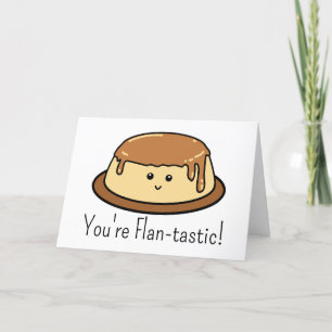 Carte De Remerciements Vous êtes Flan-Tastic Food Pun Anniversaire