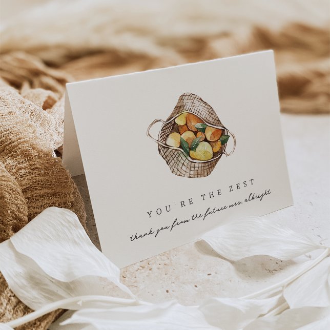 Carte De Remerciements Vous êtes la Fête de mariage Citron Zeste (Créateur téléchargé)