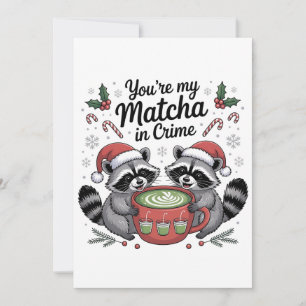 Carte De Remerciements Vous êtes mon Matcha en amour de Raton laveur crim