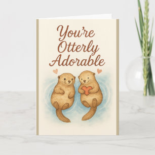 Carte De Remerciements Vous êtes Otterly Adorable - Boutons d'aquarelle m