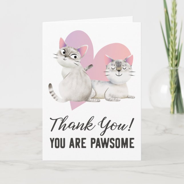 Carte De Remerciements Vous Êtes Pawsome Chats Siamois (Devant)