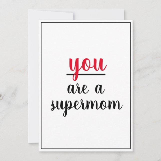 Carte De Remerciements Vous êtes un Supermom Gesture Mère Appréciation (Devant)