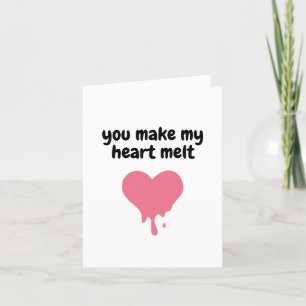 Carte De Remerciements Vous faites fondre mon cœur Amour Mignon Rose Fo
