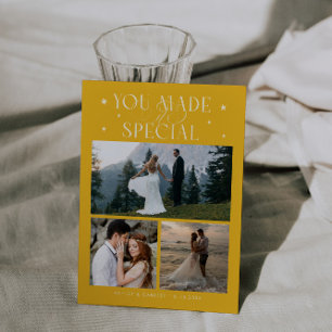 Carte De Remerciements Vous L'avez Rendu Spécial Photo De Mariage Jaune