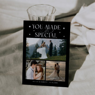 Carte De Remerciements Vous l'avez rendu spécial Photo de mariage noir