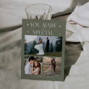 Carte De Remerciements Vous L'avez Rendu Spécial Photo De Mariage Vert Sa