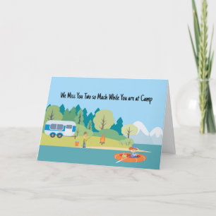 Carte De Remerciements Vous manquez pendant que vous êtes au Camp Card po