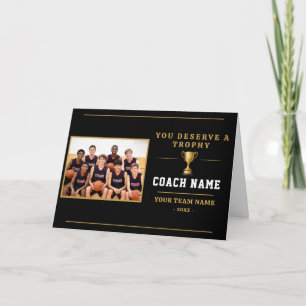 Carte De Remerciements Vous méritez un entraîneur de trophée Photo