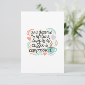 Carte De Remerciements Vous méritez une vie de café et de compassion