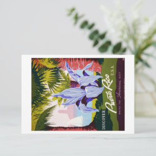 Carte De Remerciements Voyage à Porto Rico personnalisé style vintage tro