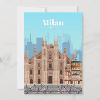 Carte De Remerciements Voyage Art Voyage à Milan Italie