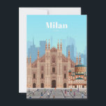 Carte De Remerciements Voyage Art Voyage à Milan Italie<br><div class="desc">Voyage Art Voyage à Milan Italie</div>