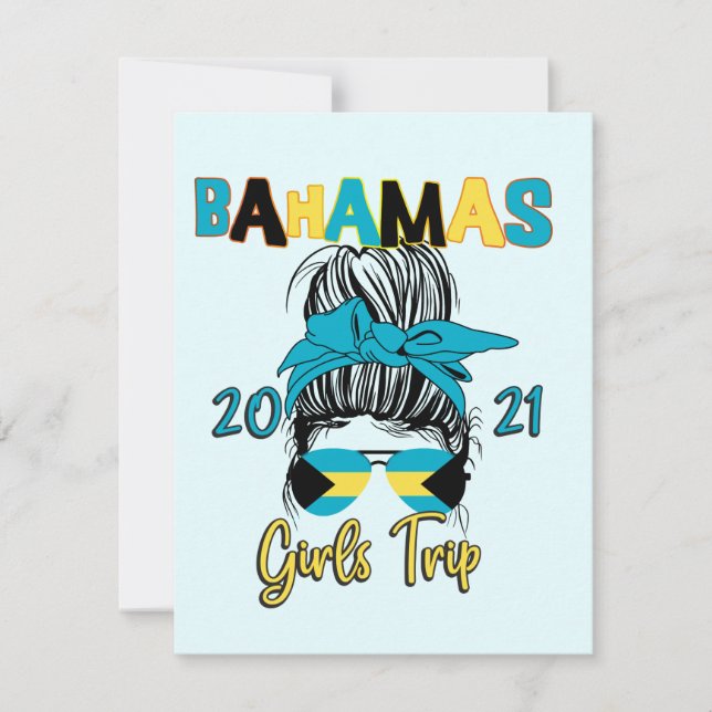 Carte De Remerciements Voyage de filles aux Bahamas 2021 (Devant)
