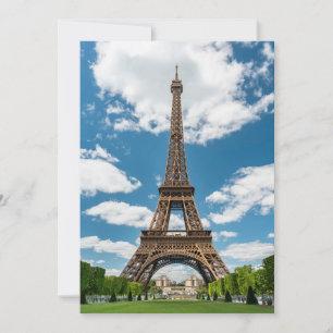 Carte De Remerciements Vue de la Tour Eiffel depuis le parc public Champ