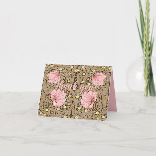 Carte De Remerciements W Morris Pimpernel Motif en Pink & Sepia