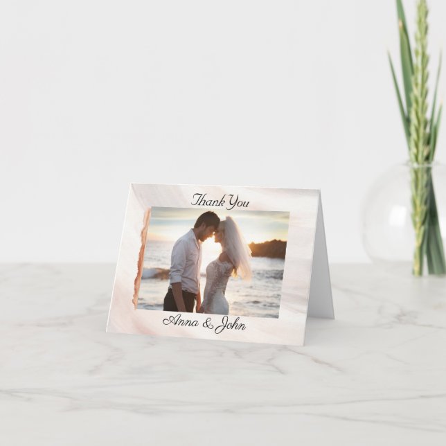 Carte De Remerciements Wabi Sabi Aquarelle Kanji Photo Enregistrer la dat (Devant)