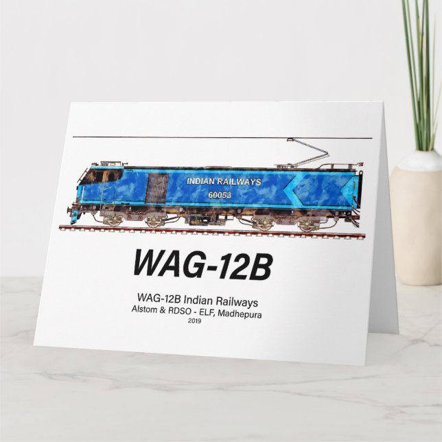 Carte De Remerciements WAG-12B Locomotive. Train de marchandises des chem (Devant)