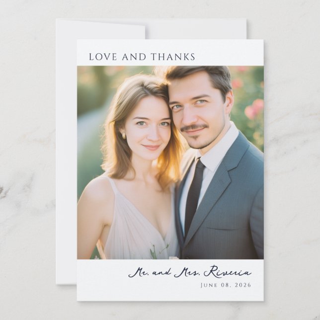 Carte De Remerciements Warm Beige Romantic Photo (Devant)