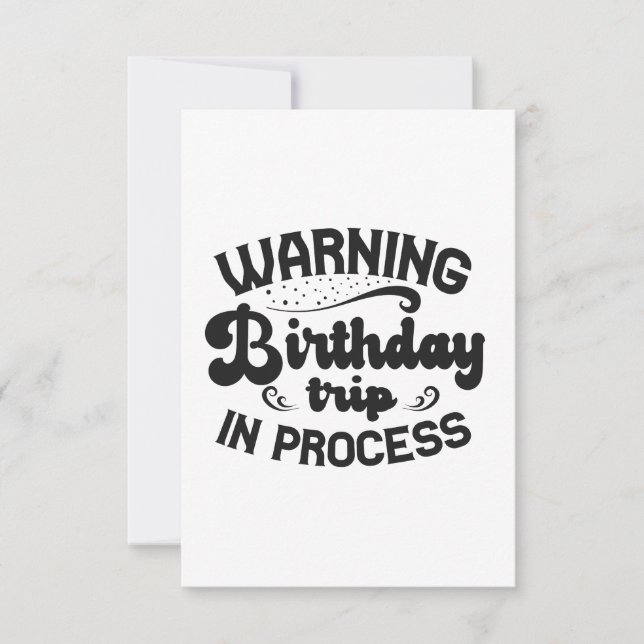 Carte De Remerciements Warning Birthday Trip In Progress Funny Cruising (Devant)