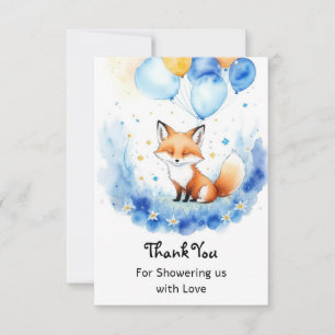 Carte De Remerciements Watercolor Baby shower de cerfs de bois