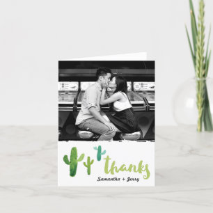 Carte De Remerciements Watercolor Cactus Photo Thank You Card