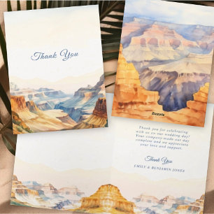 Carte De Remerciements Watercolor Canyon Desert Mariage du parc national 