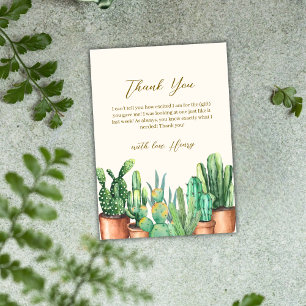 Carte De Remerciements Watercolor Desert Cactus Garden Baby shower