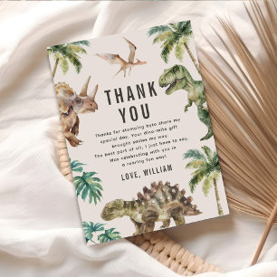 Carte De Remerciements Watercolor Dinosaur fête d'anniversaire