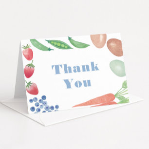 Carte De Remerciements Watercolor Farmers Market Baby shower garçon