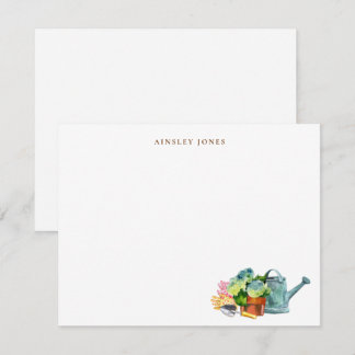 Carte De Remerciements Watercolor Gardening Tools 