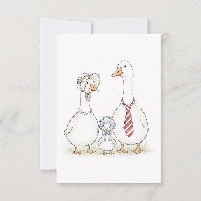 Carte De Remerciements Watercolor Goose Baby Shower Plates (Devant)