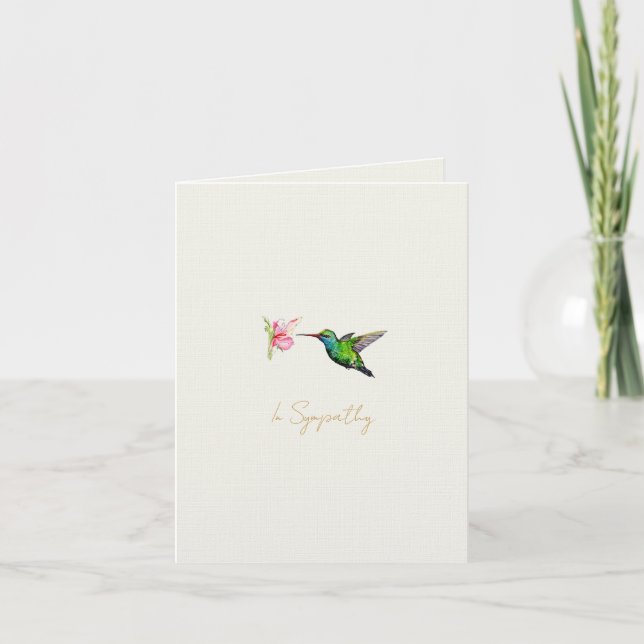 Carte De Remerciements Watercolor Humming bird Sympathy card (Devant)