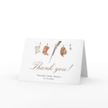 Watercolor Hunter Baby Shower Thank you