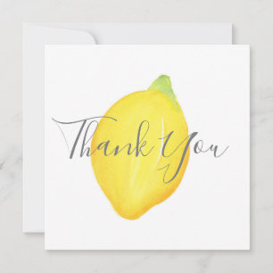 Carte De Remerciements Watercolor Lemon