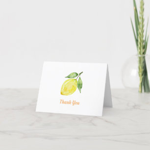 Carte De Remerciements Watercolor Lemon Folded Thank You Card