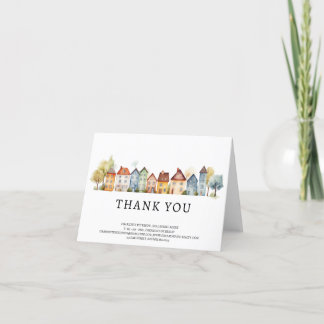 Carte De Remerciements Watercolor Maisons Immobilier