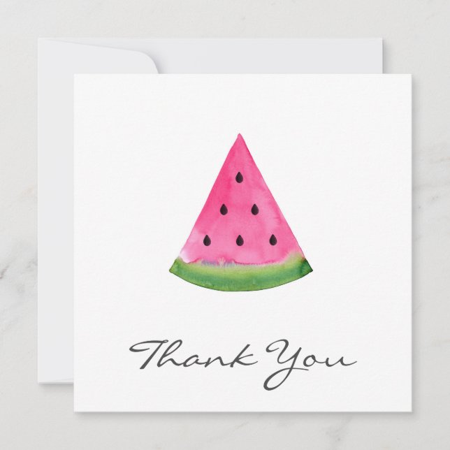Carte De Remerciements Watercolor Watermelon Wedge (Devant)