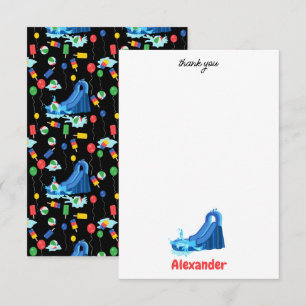 Carte De Remerciements Waterslide Enfants Anniversaire Été Splish Splash