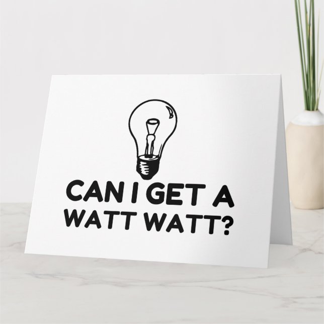 CARTE DE REMERCIEMENTS WATT WATT LIHGHT BULB (Devant)