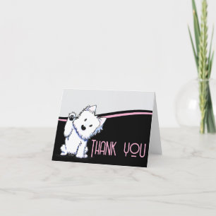Carte De Remerciements Waving Westie
