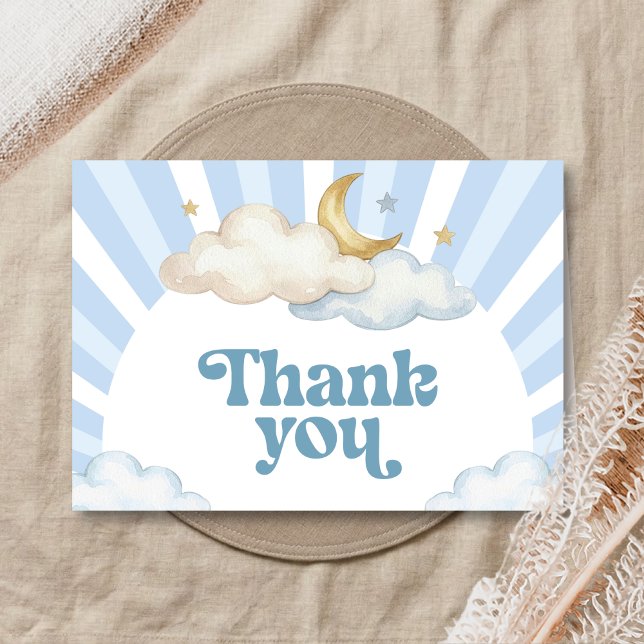 Carte De Remerciements We are Over the Moon Baby Shower (Over the Moon Baby Shower Thank You Card)